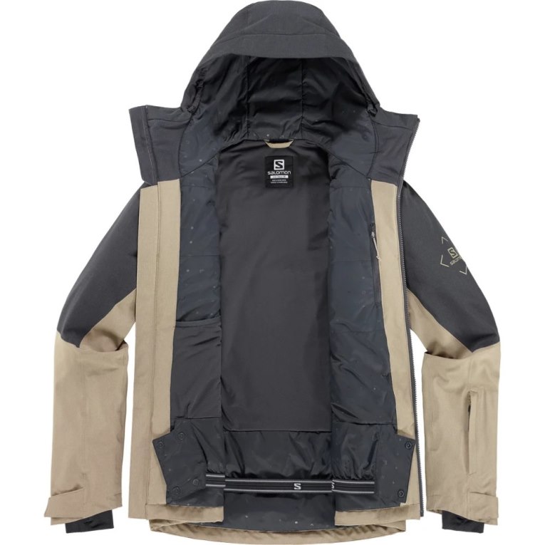 Black / Beige Salomon Untracked Insulated Men's Ski Jackets | PH 16975D